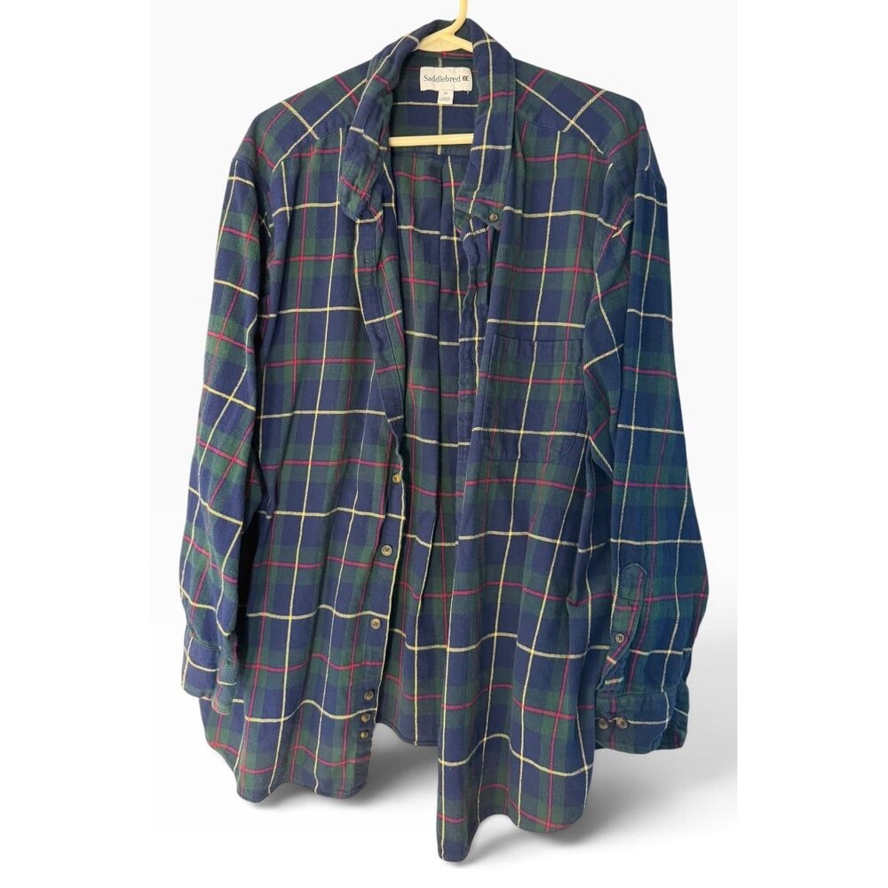 Saddlebred Men’s Button Up Plaid Long Sleeve Shirt 3XL